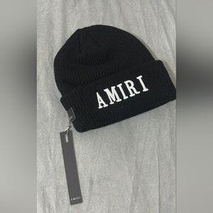AMIRI Black Knit Beanie with Logo